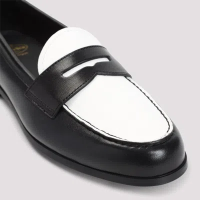 Church's Dark Blue And White Leather Loafers