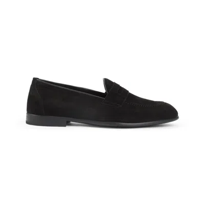 Brioni Almond Toe Suede Leather Penny Loafers