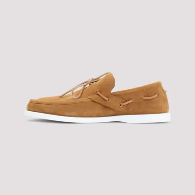 Marni Leather Loafers With Rubber Outsole And Piping In Brown