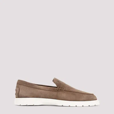 Tod's Chunky Rubber Sole Round Toe Loafers