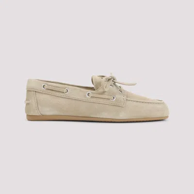 Miu Miu Suede Calf Leather Loafers Women In Neutral