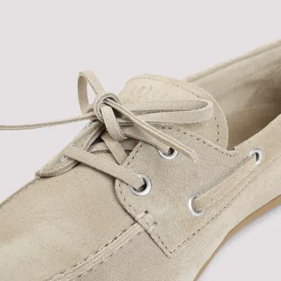 Miu Miu Suede Calf Leather Loafers Women In Neutral