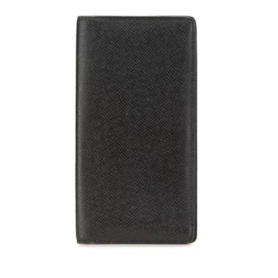 Pre-owned Louis Vuitton Taiga Black Noir Taiga Leather Coin Purse/coin Case ()