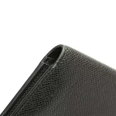 Pre-owned Louis Vuitton Taiga Black Noir Taiga Leather Coin Purse/coin Case ()