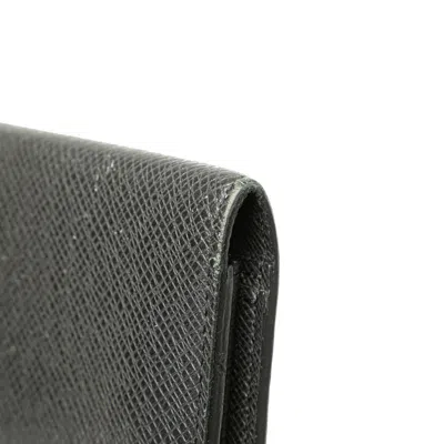 Pre-owned Louis Vuitton Taiga Black Noir Taiga Leather Coin Purse/coin Case ()