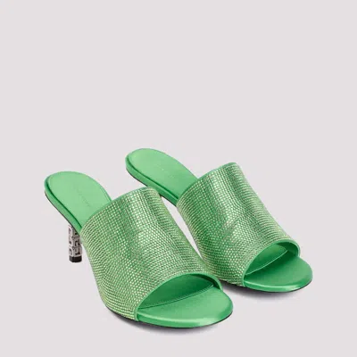Givenchy G Cube Satin Flat Sandals With Strass