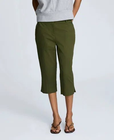 Kenneth Cole Fly Front Invisible Zip Pedal Pusher Pant In Green