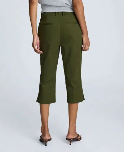 Kenneth Cole Fly Front Invisible Zip Pedal Pusher Pant In Green