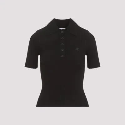 Courrèges Courreges Black Viscose Blend Polo Shirt Women In Black