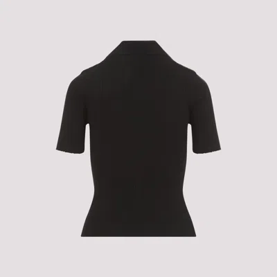 Courrèges Courreges Black Viscose Blend Polo Shirt Women In Black