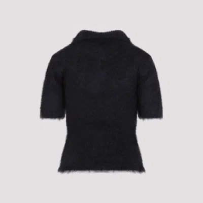 Marni Fuzzy Short Sleeve Sweater In Black