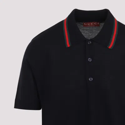 Gucci Mens Ink Green Red Brand-trim Regular-fit Wool Sweatshirt