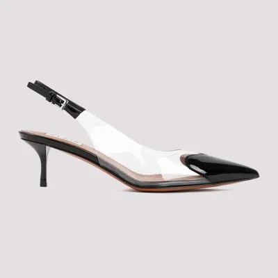 Alaïa Le Coeur Black Patent Leather High Slingback In Animal Print