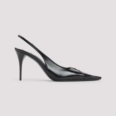 Saint Laurent Babylone Breteuil Open Back Pump In Smooth Leather