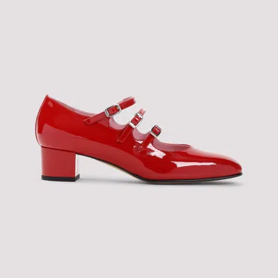 Carel High-shine Side-buckle Pumps In Red