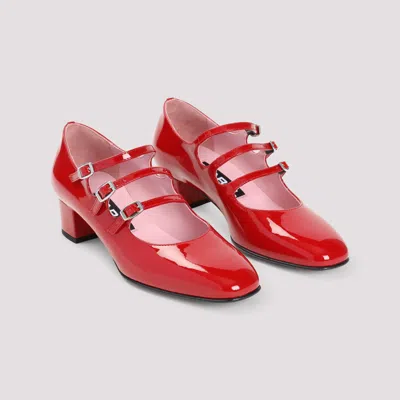 Carel High-shine Side-buckle Pumps In Red