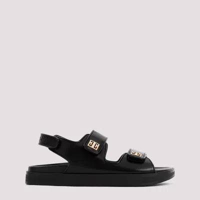 Givenchy Women Leather Sandals With 4g Metal Details In Black