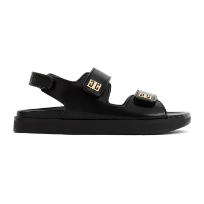 Givenchy Women Leather Sandals With 4g Metal Details In Black