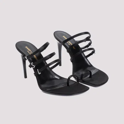 Saint Laurent Jerry 95mm Satin Mules In Black