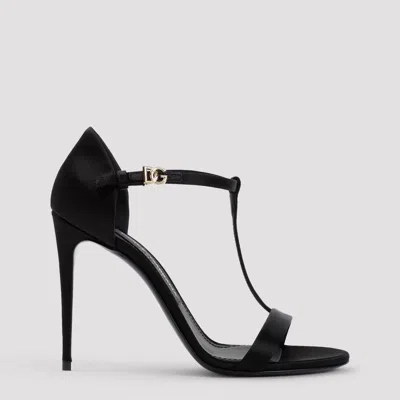 Dolce & Gabbana Woman Sandals Black Size 7.5 Textile Fibers In Black