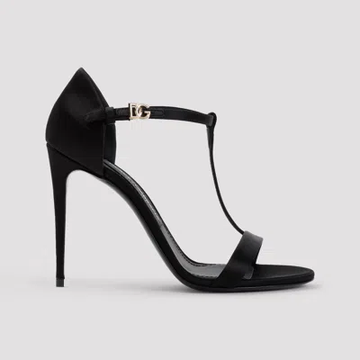 Dolce & Gabbana Woman Sandals Black Size 7.5 Textile Fibers In Black