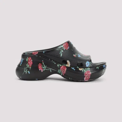 Balenciaga Floral Pattern Rubber Pool Slide Sandals