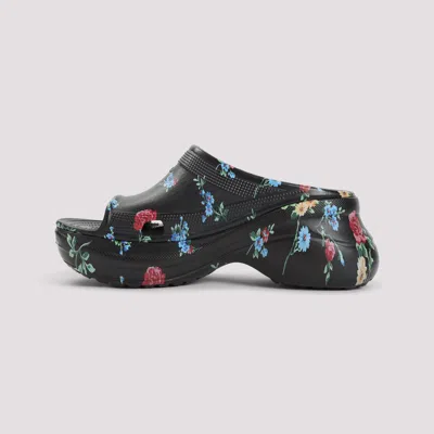 Balenciaga Floral Pattern Rubber Pool Slide Sandals