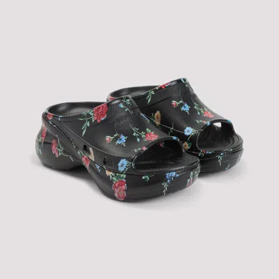 Balenciaga Floral Pattern Rubber Pool Slide Sandals