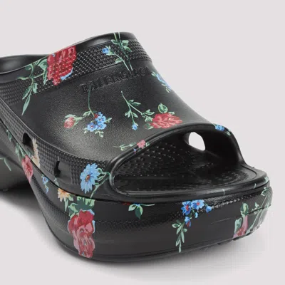 Balenciaga Floral Pattern Rubber Pool Slide Sandals