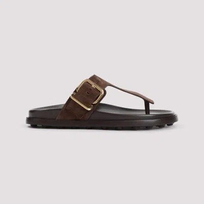 Tod's Buckle Detail Flat Sole Open Toe Slide