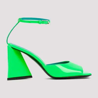 Attico Fluorescent Pink Slingback With Pyramid Heel And Square Toe