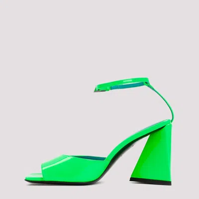 Attico Fluorescent Pink Slingback With Pyramid Heel And Square Toe