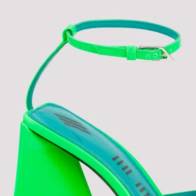Attico Fluorescent Pink Slingback With Pyramid Heel And Square Toe
