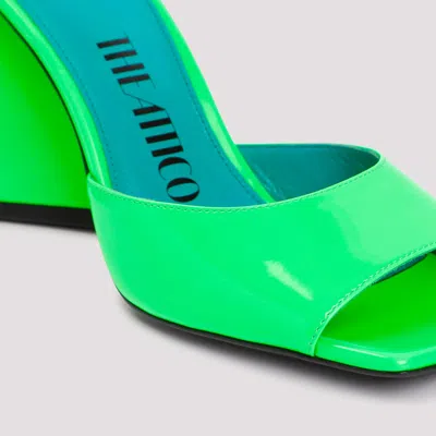 Attico Fluorescent Pink Slingback With Pyramid Heel And Square Toe