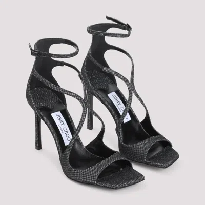 Jimmy Choo Square-headed High-heeled Sandals In Black