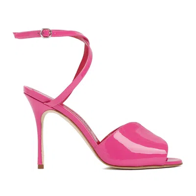 Manolo Blahnik Multicolor Calfskin Stiletto Heel Sandals