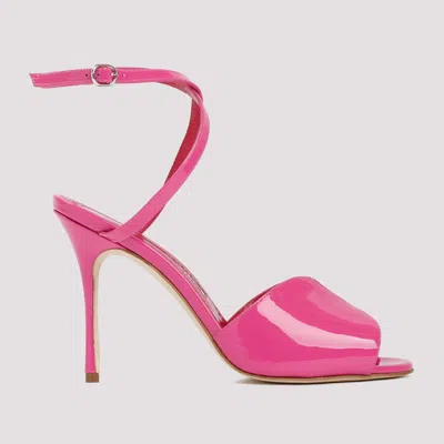 Manolo Blahnik Multicolor Calfskin Stiletto Heel Sandals