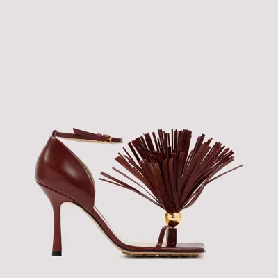 Bottega Veneta Maroon Leather Stretch Strap Heels