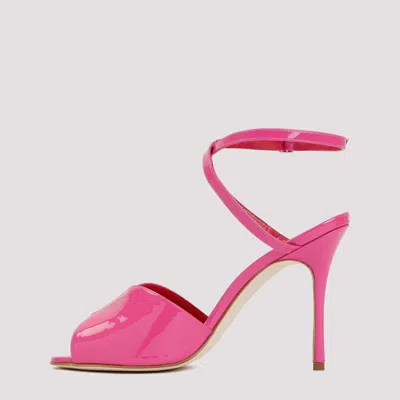 Manolo Blahnik Multicolor Calfskin Stiletto Heel Sandals
