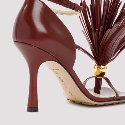 Bottega Veneta Maroon Leather Stretch Strap Heels