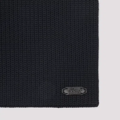 Brioni Midnight Wool Knit Scarf