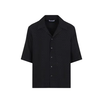 Alexander Mcqueen Camp Collar Hawaiian Black Viscose Shirt