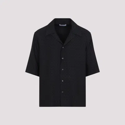 Alexander Mcqueen Camp Collar Hawaiian Black Viscose Shirt