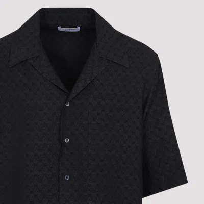 Alexander Mcqueen Camp Collar Hawaiian Black Viscose Shirt