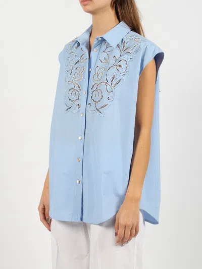 P.a.r.o.s.h Madeira Embroidered Sleeveless Shirt