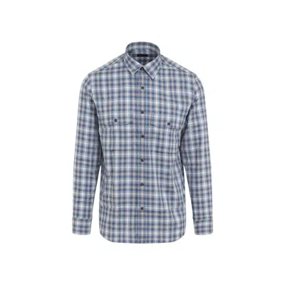 Brioni Checked Long-sleeved Shirt