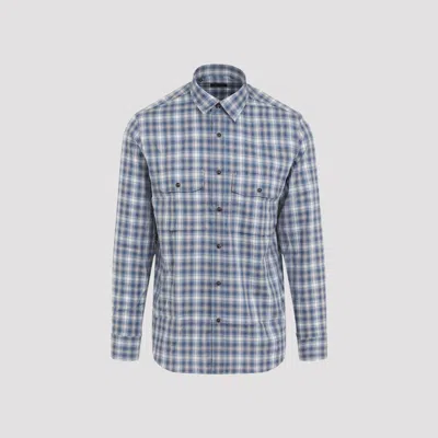 Brioni Checked Long-sleeved Shirt