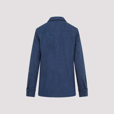 Gabriela Hearst Denim Blue Recycled Cotton Cruz Shirt In Multi
