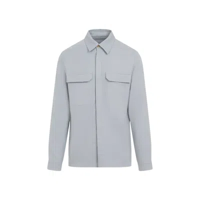Rick Owens Work Shirt With Double Stitching And Flap Pockets