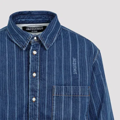 Jacquemus La Chemise Boulanger Blue Stripe Cotton Shirt